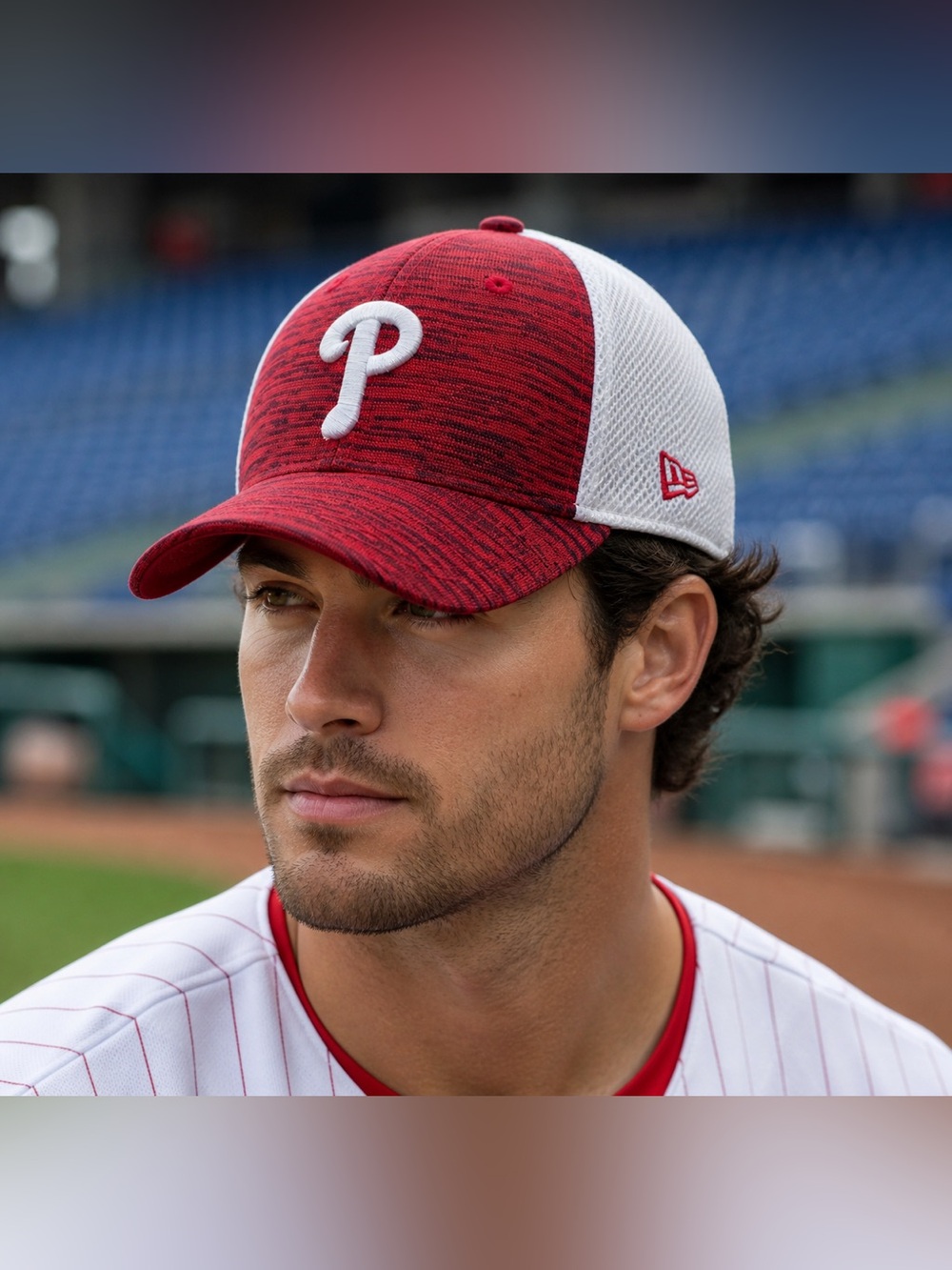 New Era Philadelphia Phillies White & Red Team Neo 39THIRTY Flex Hat Size: L/XL